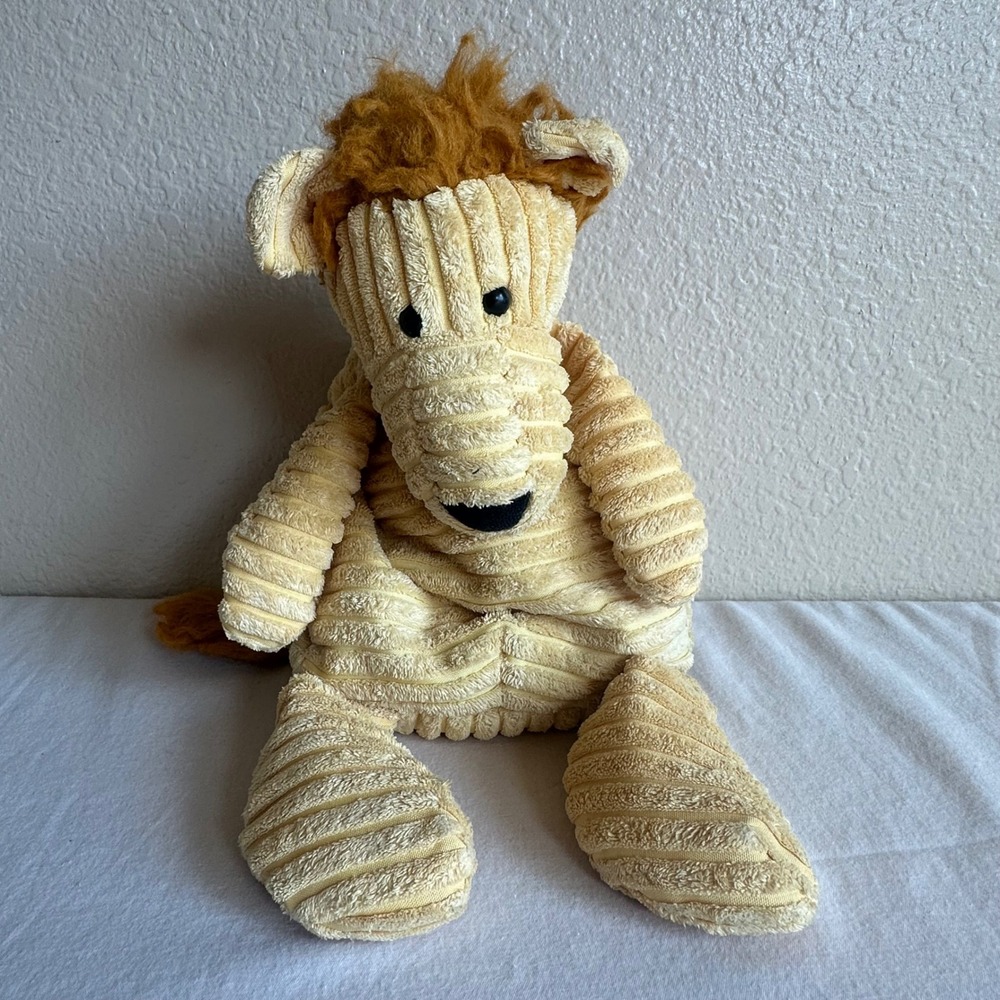 Jellycat Cordy Roy Lion Yellow Corduroy Stuffed Animal Plush Doll Toy Medium 15"